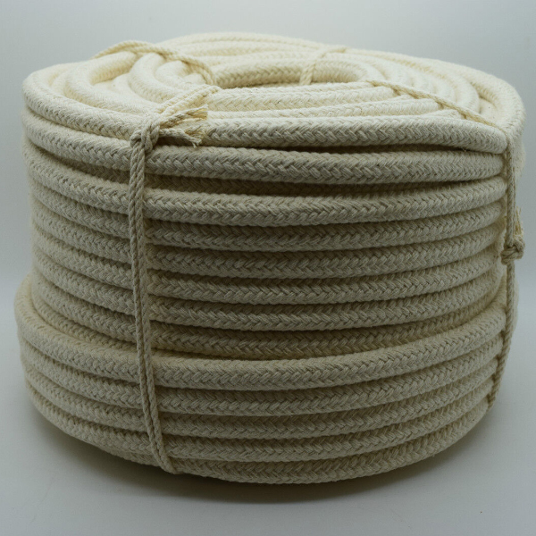 10mm Braided Cotton Rope in Natural Color for Bag Handles & Washing Clothes