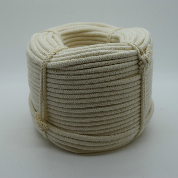 10mm Braided Cotton Rope in Natural Color for Bag Handles & Washing Clothes