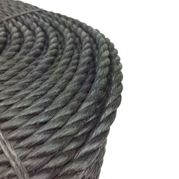 10mm Lightweight Polypropylene Black Coil 3 Strand Nylon Rope