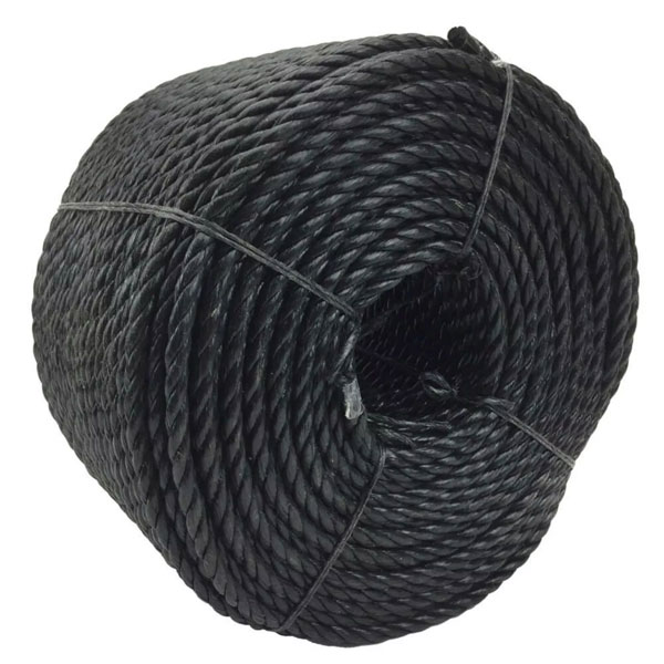 10mm Lightweight Polypropylene Black Coil 3 Strand Nylon Rope