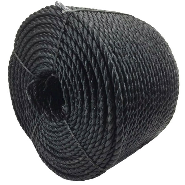 10mm Lightweight Polypropylene Black Coil 3 Strand Nylon Rope