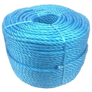 10mm Thick Coil 3 Strand Nylon Lightweight Polypropylene Blue Rope 