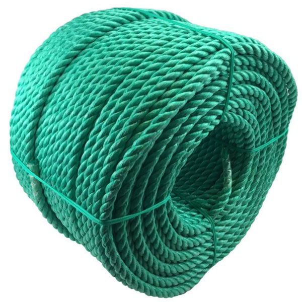 10mm Thick Coil 3 Strand Nylon Lightweight Polypropylene Green Rope 