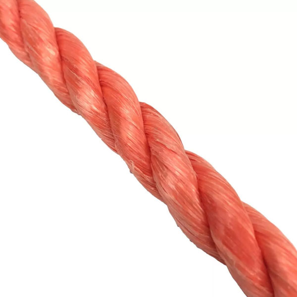 10mm Thick Coil 3 Strand Nylon Lightweight Polypropylene Orange Rope 