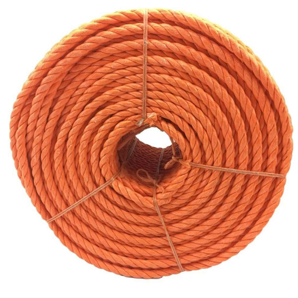 10mm Thick Coil 3 Strand Nylon Lightweight Polypropylene Orange Rope 