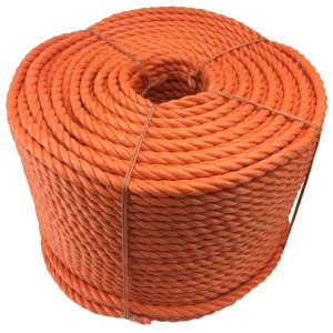 10mm Thick Coil 3 Strand Nylon Lightweight Polypropylene Orange Rope 