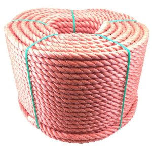 10mm Thick Coil 3 Strand Nylon Lightweight Polypropylene Red Rope