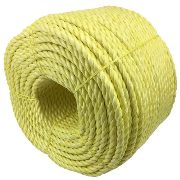 10mm Thick Coil 3 Strand Nylon Lightweight Polypropylene Yellow Rope