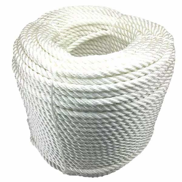 10mm White Nylon 3 Strand Mooring & Anchoring Rope