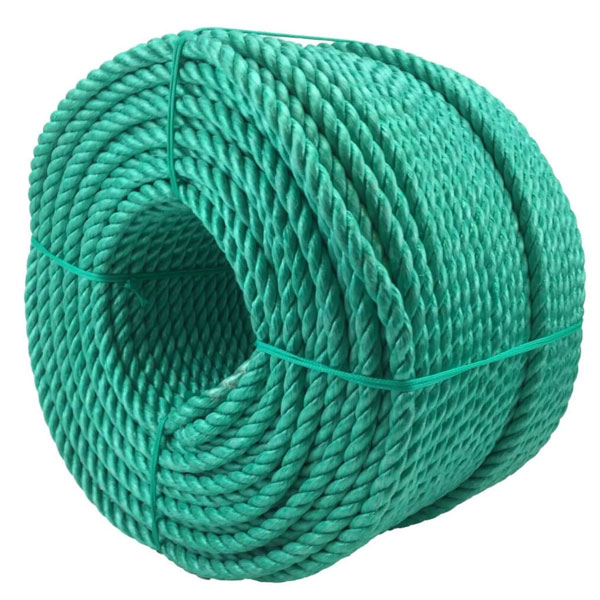 12mm Thick Polypropylene 3 Strand Green Rope Nylon Lightweight Coil 