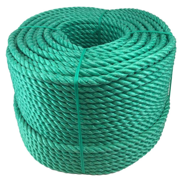 12mm Thick Polypropylene 3 Strand Green Rope Nylon Lightweight Coil 