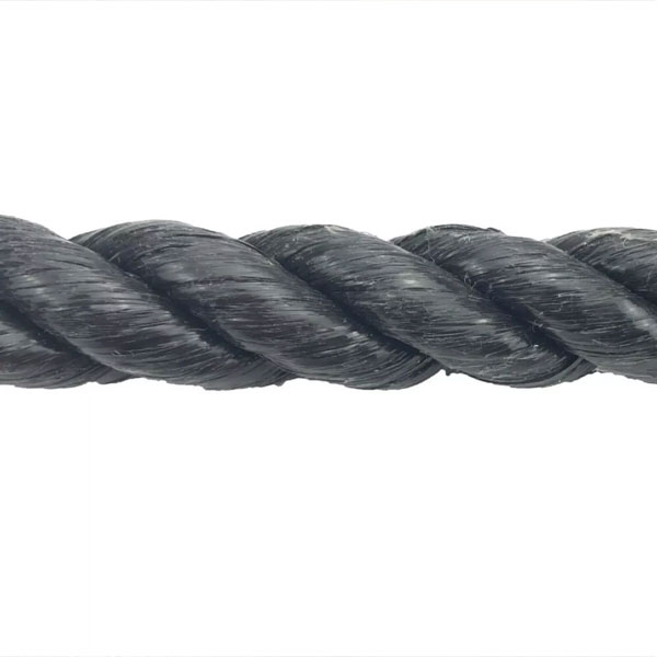 16mm Thick Polypropylene Nylon 3 Strand Black Rope Lightweight Coil