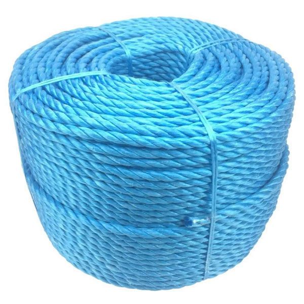 16mm Thick Polypropylene Nylon 3 Strand Blue Rope Lightweight Coil