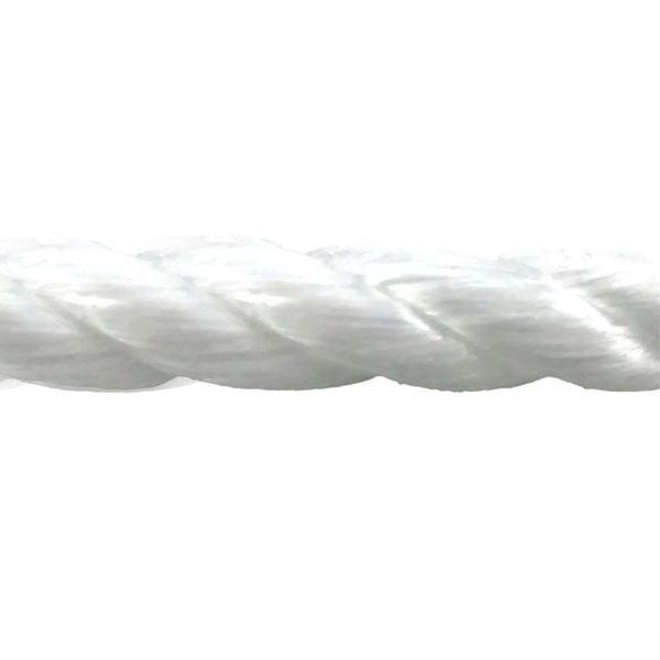 16mm Thick Polypropylene Nylon 3 Strand White Rope Lightweight Coil