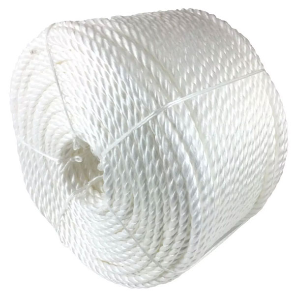 16mm Thick Polypropylene Nylon 3 Strand White Rope Lightweight Coil