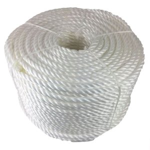 16mm Thick Polypropylene Nylon 3 Strand White Rope Lightweight Coil