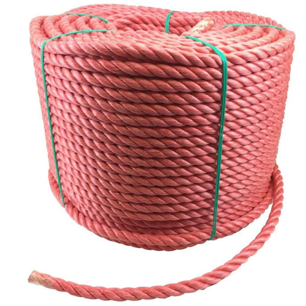 18mm Rot and Shrink Proof Polypropylene 3 Strand Nylon Red Rope