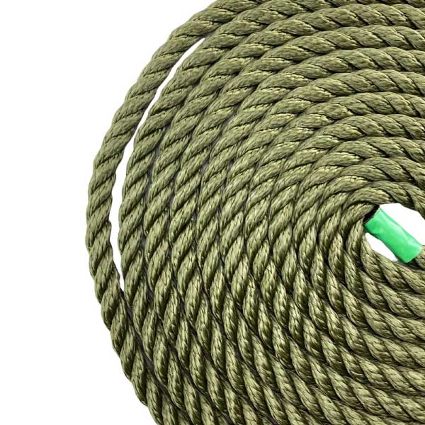 High Strength Olive Green Softline Warps Boat Lines Mooring Ropes - Pack of 2