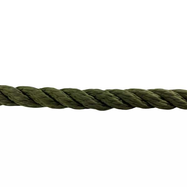 High Strength Olive Green Softline Warps Boat Lines Mooring Ropes - Pack of 2