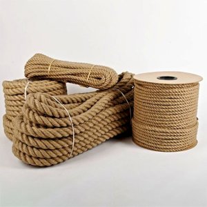 20m Long Natural Jute Hessian Rope Twisted Braided Decking Garden Boatin