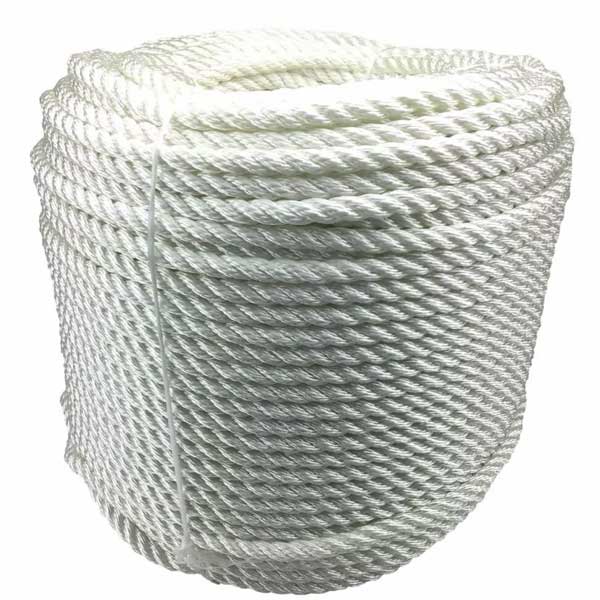 24mm Thick White Nylon 3 Strand Mooring & Anchoring Rope