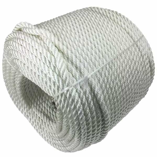 24mm Thick White Nylon 3 Strand Mooring & Anchoring Rope