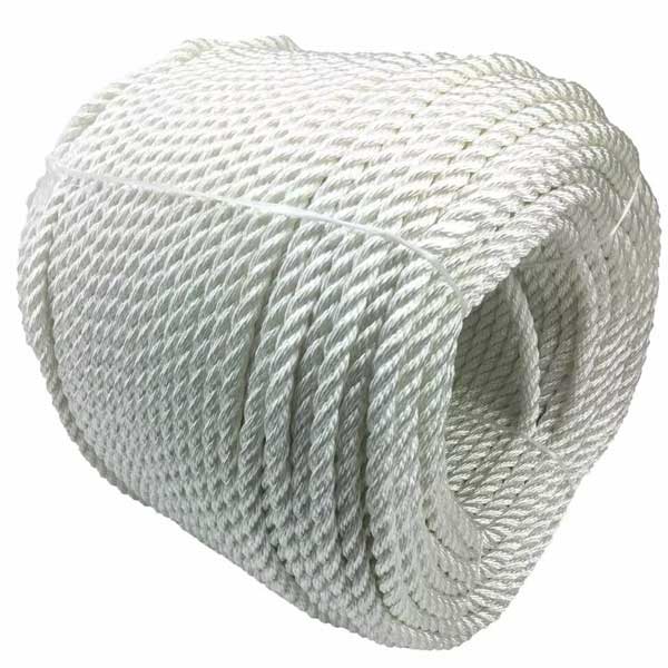 24mm Thick White Nylon 3 Strand Mooring & Anchoring Rope