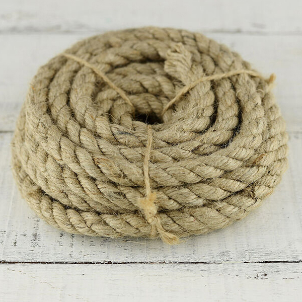 40m Jute Hessian Rope Intricately Braided And Twisted Boating Sash Garden Decking