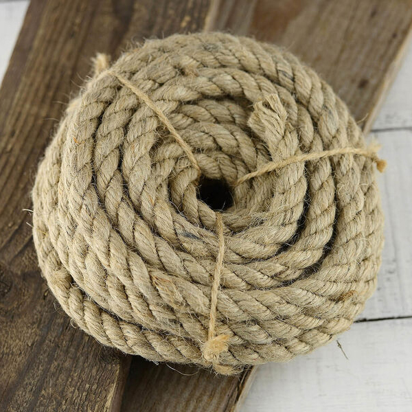 40m Jute Hessian Rope Intricately Braided And Twisted Boating Sash Garden Decking