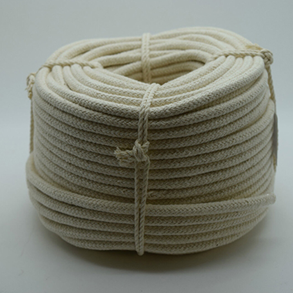 6mm Braided Cotton Rope in Natural Color for Bag Handles & Washing Clothes