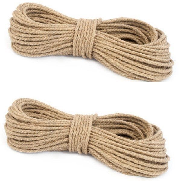 6mm Thick Pure Natural Jute Hessian Rope Cord Twisted Garden Decking 