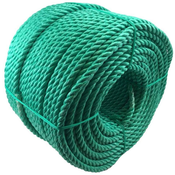 8mm Thick 3 Strand Green Nylon Lightweight Polypropylene Rope Coil 