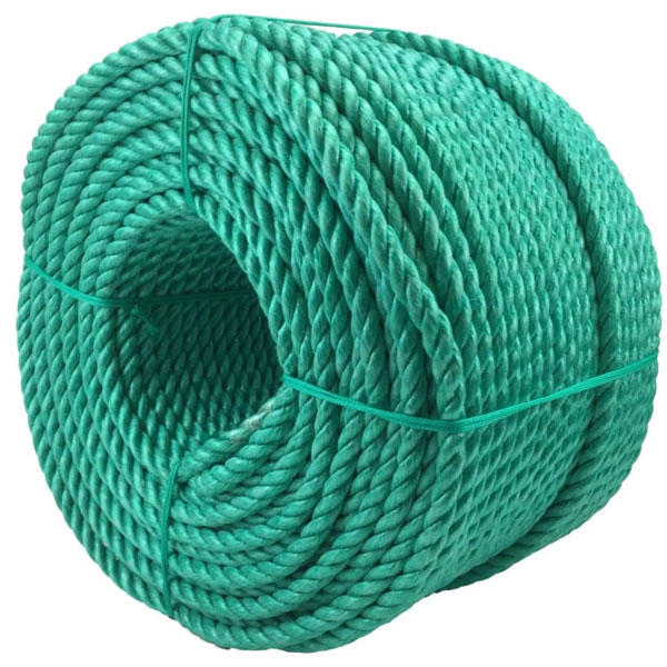 8mm Thick 3 Strand Green Nylon Lightweight Polypropylene Rope Coil 