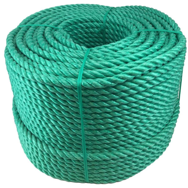 8mm Thick 3 Strand Green Nylon Lightweight Polypropylene Rope Coil 