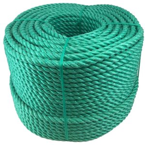 8mm Thick 3 Strand Green Nylon Lightweight Polypropylene Rope Coil 