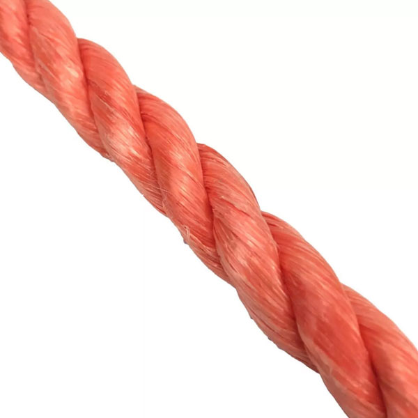 3 Strand Orange 8mm Thick Polypropylene Rope Lightweight Nylon Coil