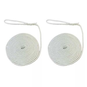 Softline White Warps Boat Lines High Strength 2 Pcs Mooring Ropes 